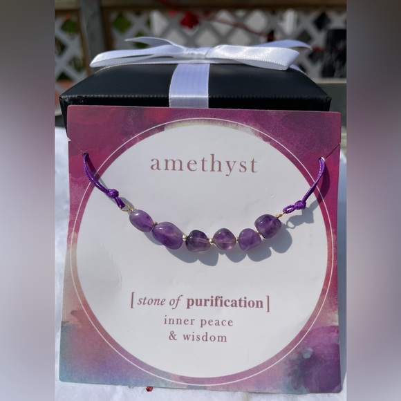 BOGO FREE Amethyst Natural Stone String Bracelet 💜 - Picture 2 of 3